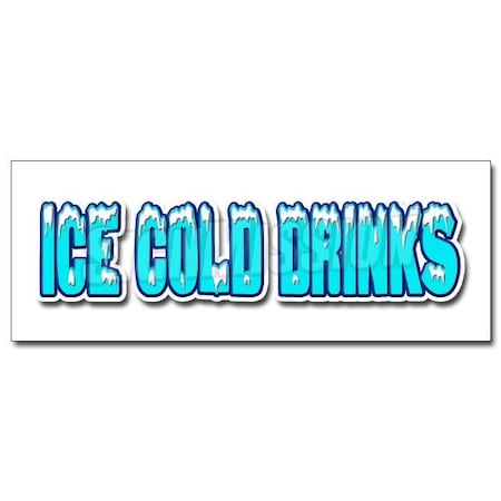 Signmission ICE COLD DRINKS 1 DECAL sticker drink cart stand cola lemonade iced tea, D-12 Ice Cold Drinks1 D-12 Ice Cold Drinks1